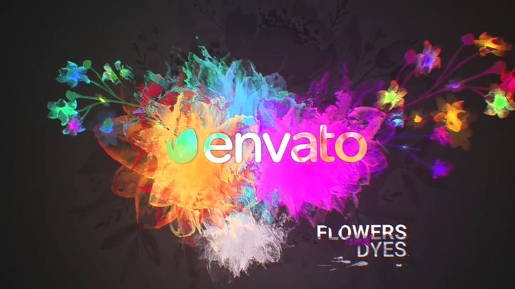 多彩烟雾绽放logo片头24276097-flowers-and-dyes-intro