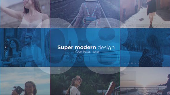 时尚滑动滑动线框旅行时间线视频AE模版