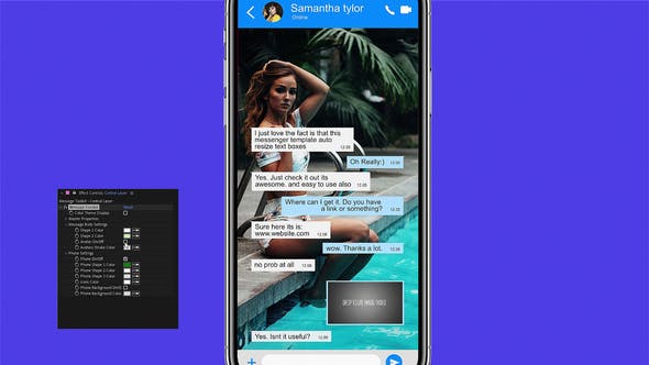 AE模板-手机短信对话聊天弹窗动画包 Message Toolkit