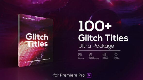 PR模板-100个信号干扰画面破损文字标题PR预设动画 Glitch Titles Pack