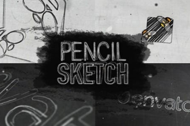 简洁素描描边视频特效AE模版，Pencil Sketch
