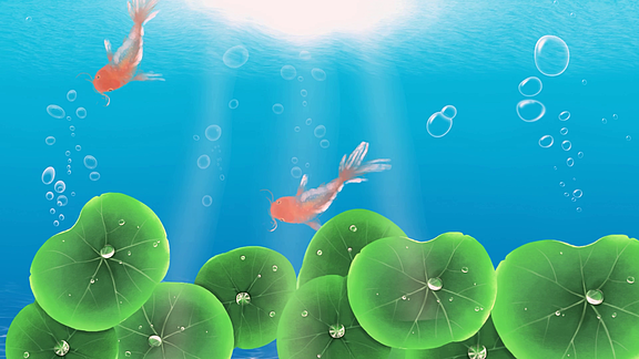 小暑卡通夏日荷塘清凉小暑卡通背景视频