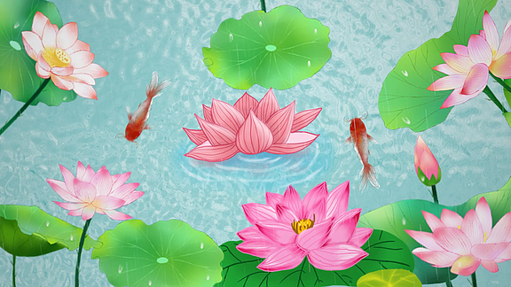 小暑卡通背景视频模板