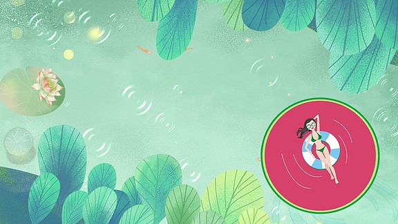 清凉卡通小暑动态背景