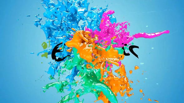 液体油漆飞溅标志-Liquid Paint Splash Logo