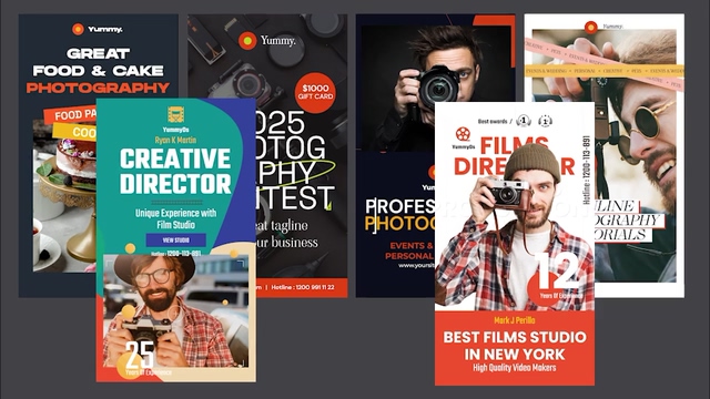 摄影、电影工作室和电影制作人竖屏AE模板片头