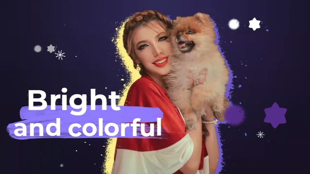 动态动画笔刷效果圣诞喜庆AE模板