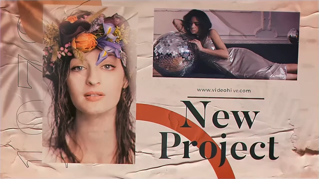 时尚褶皱服装复古风格AE片头