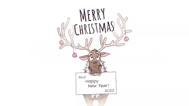 竖屏抖音可爱圣诞鹿叼贺卡宣传你的广告AE模板