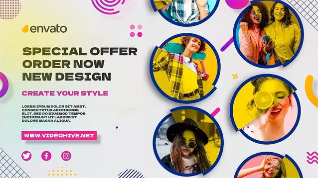 圆形商务广告业务展示AE模板