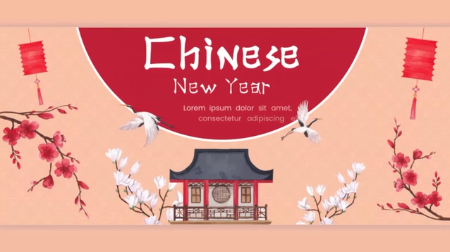 国外制作的中国古典建筑典雅精致新年AE模板片头