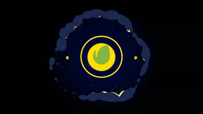 简洁黄色线条液体动漫logoAE模板