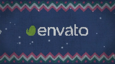 粒子矩阵像素化游戏风格新年圣诞AE模板片头