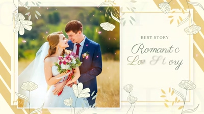 浪漫婚礼爱情动漫欧式生长花纹AE模板