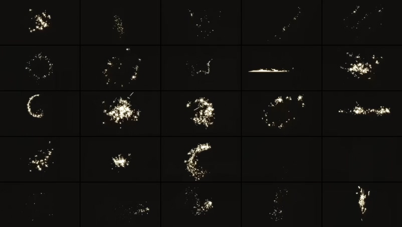 PR模板MOGRT-Sparks Pack影视火花特效