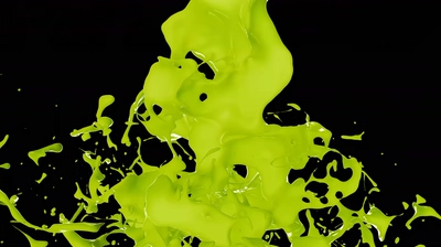 带有透明通道绿色油漆液体滑落视频素材