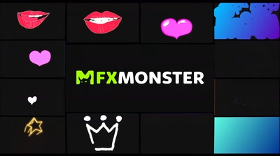 一组爱的符号动态视频素材-达芬奇模板