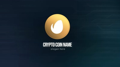 绚丽科技蓝色圆形汇聚金色logoPR模板