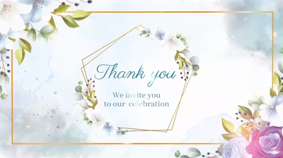 AE模板-水彩和花卉婚礼请柬Watercolor and Floral Wedding Invitation