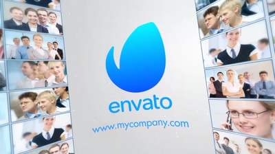 时尚科技简约照片业务墙PR模板