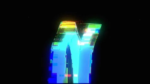 霓虹灯效果的字母Y
