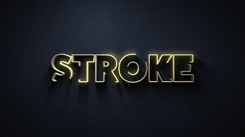 霓虹风格的“STROKE”文字设计
