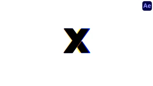 动感字母X视频模板